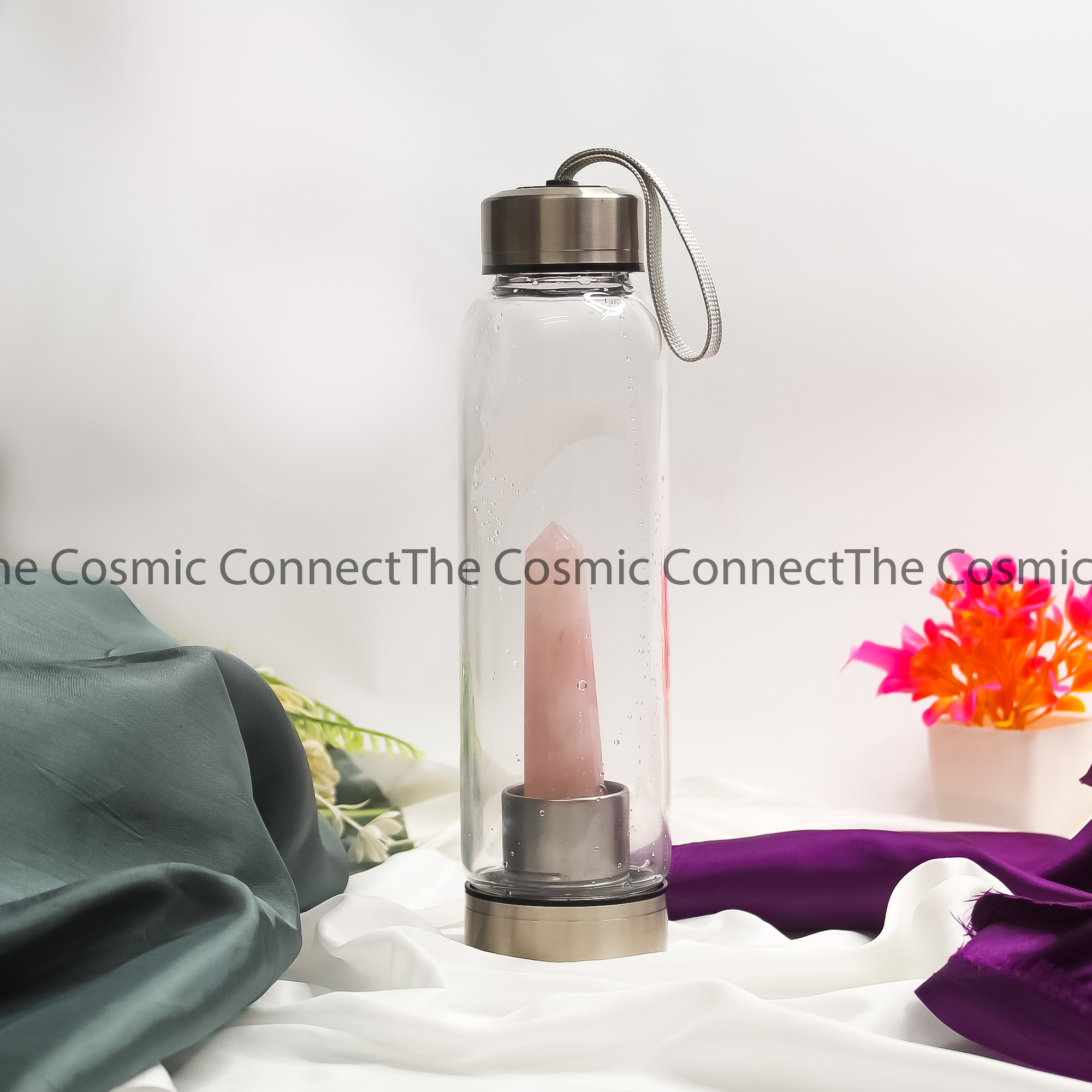 Rose Quartz Crystal Water Bottle for Nourish Your Body and Soul with Love